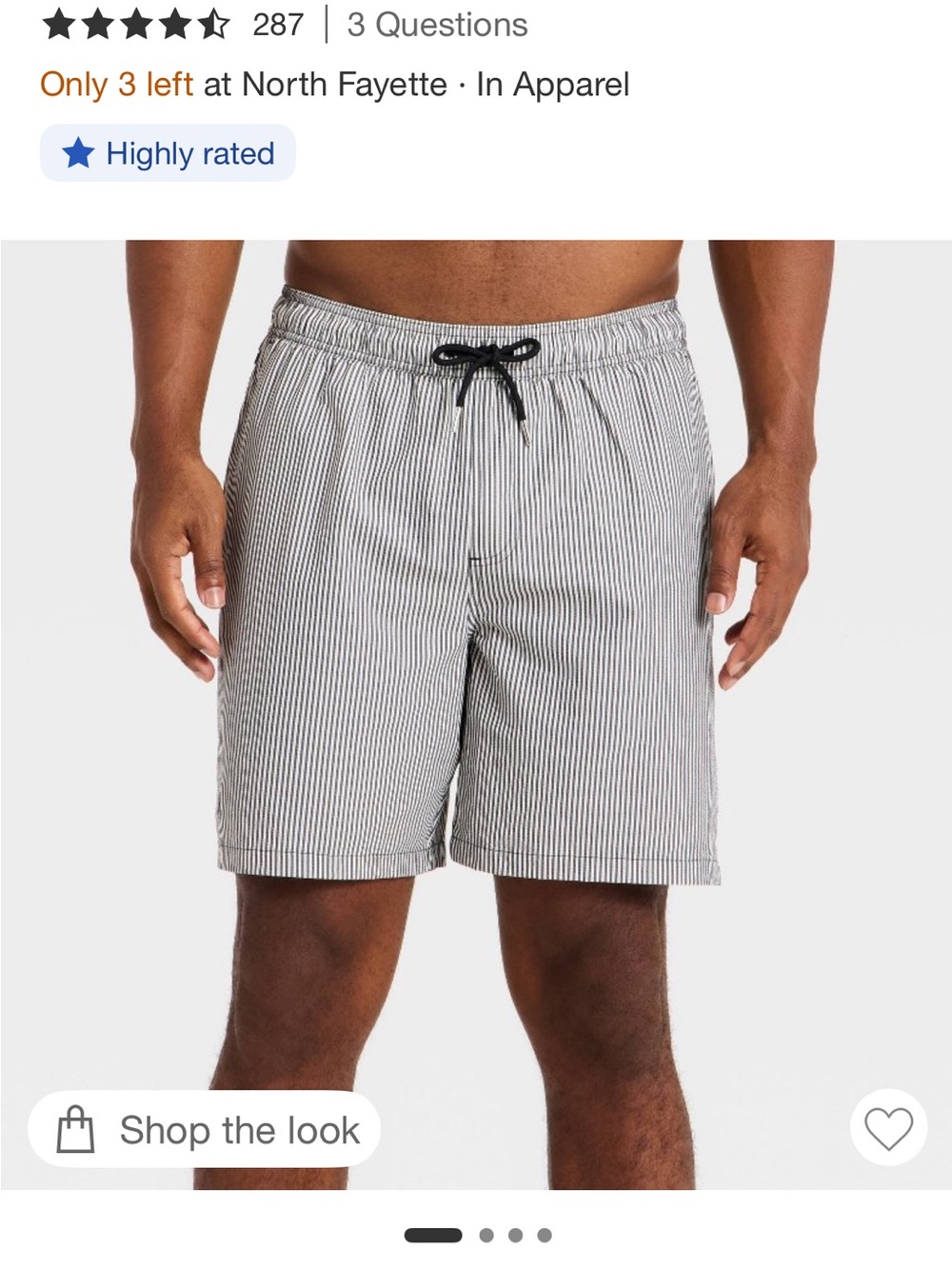 Goodfellow & Co Black and White Pinstripe Swim Shorts